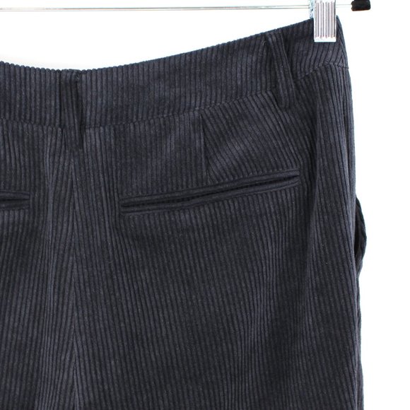 Anine Bing Jocelyn Corduroy Slit-Hem Pants S High Rise Trousers Navy Blue Small - Picture 6 of 9